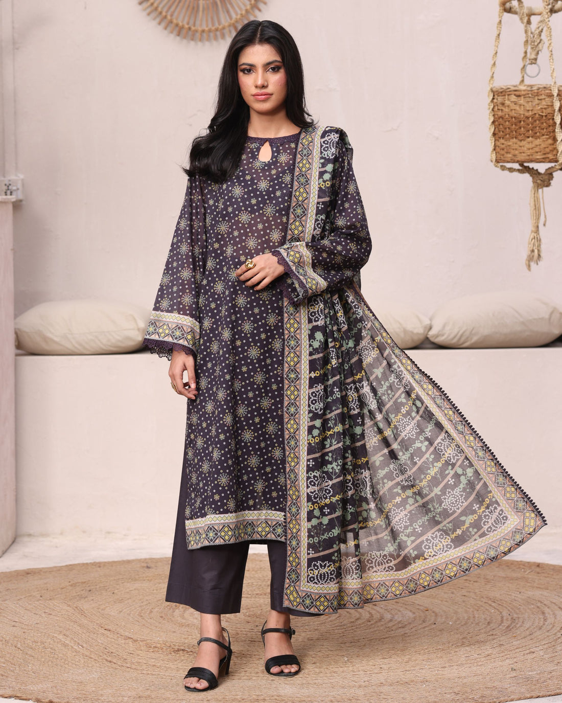 Easy Breezy Aubergine - Lawn 3 Piece