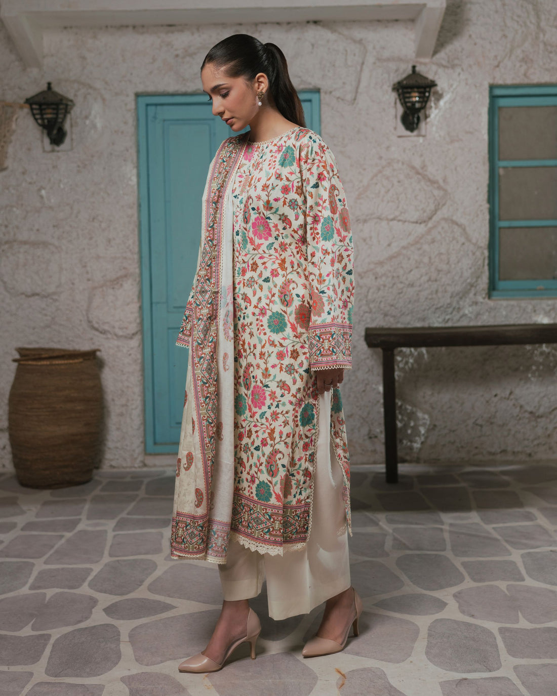 Easy Breezy Cream - Lawn 3 Piece