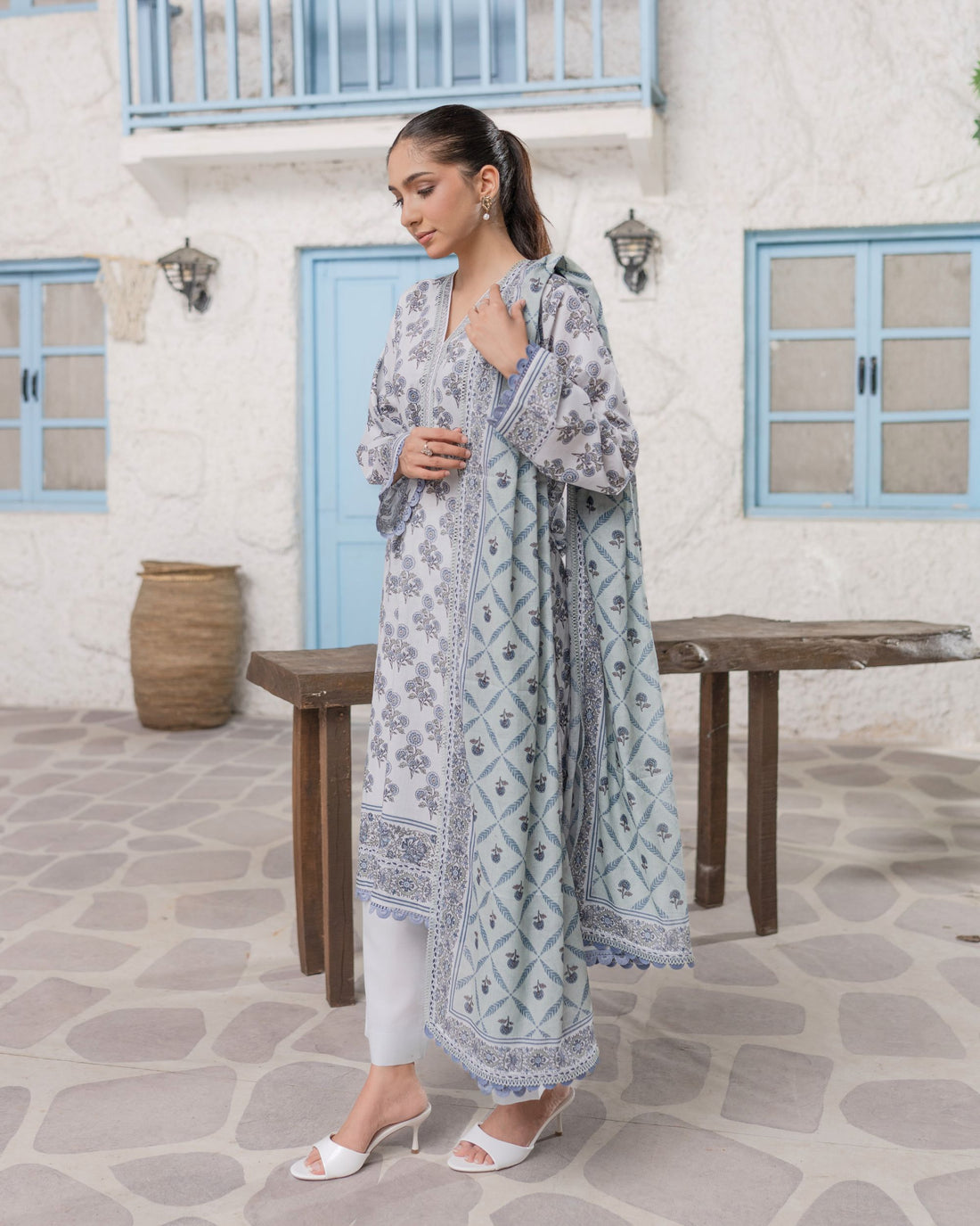 Easy Breezy Soft Blue - Lawn 3 Piece