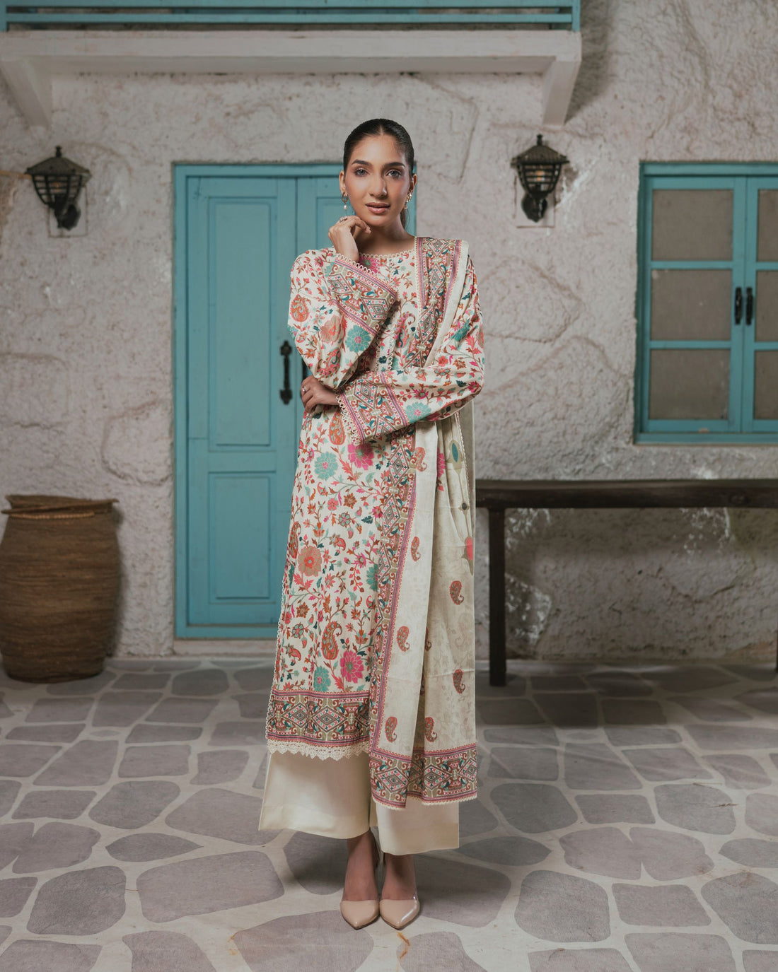 Easy Breezy Cream - Lawn 3 Piece