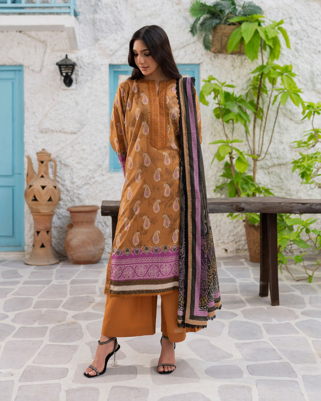 Easy Breezy Mustard - Lawn 3 Piece