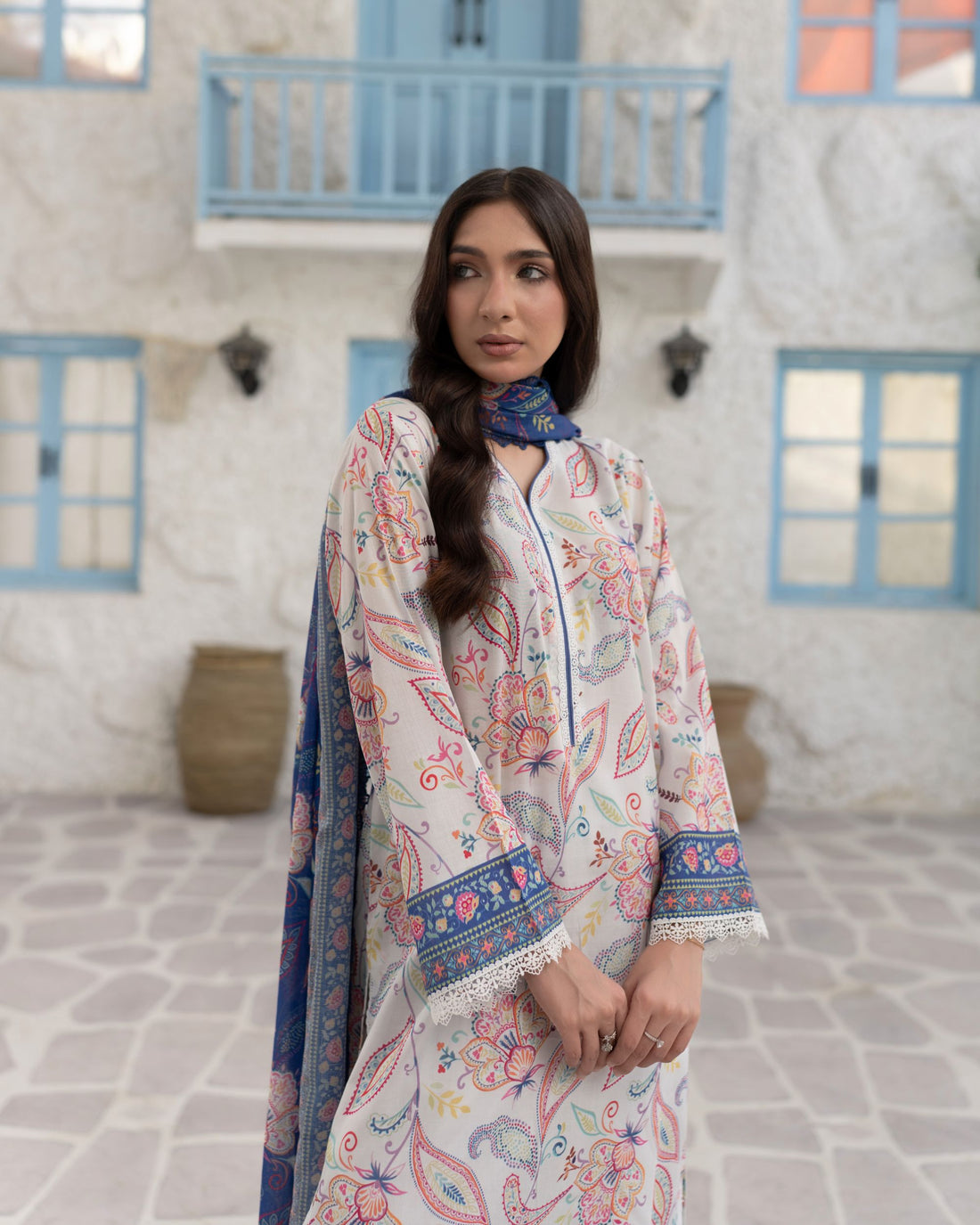 Easy Breezy Paisley White - Lawn 3 Piece
