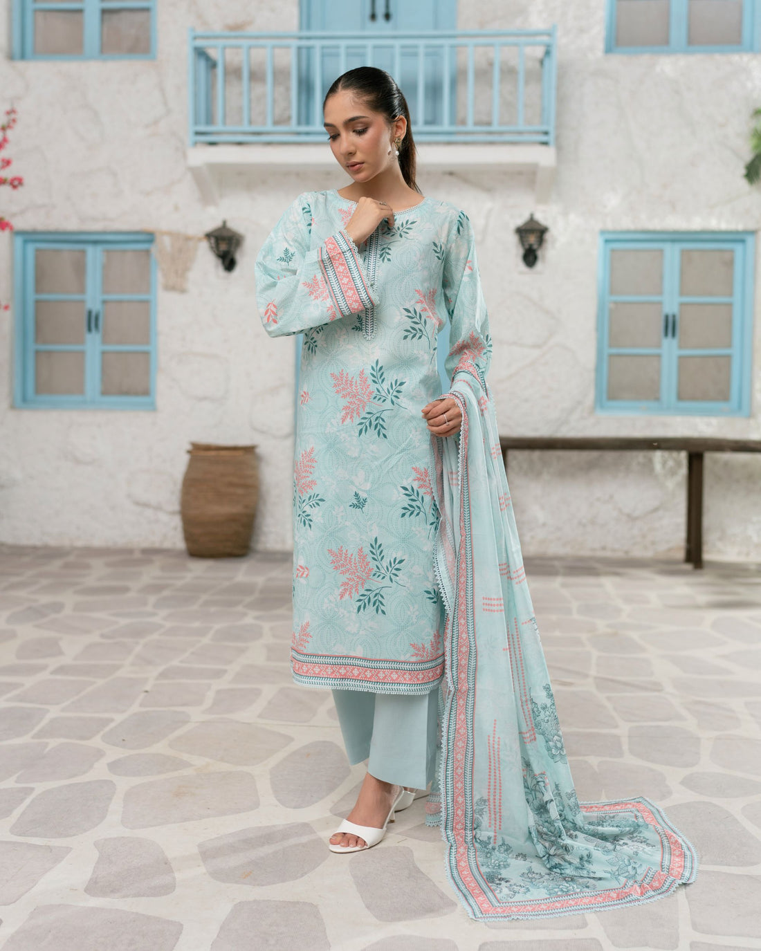 Easy Breezy Sky Blue - Lawn 3 Piece