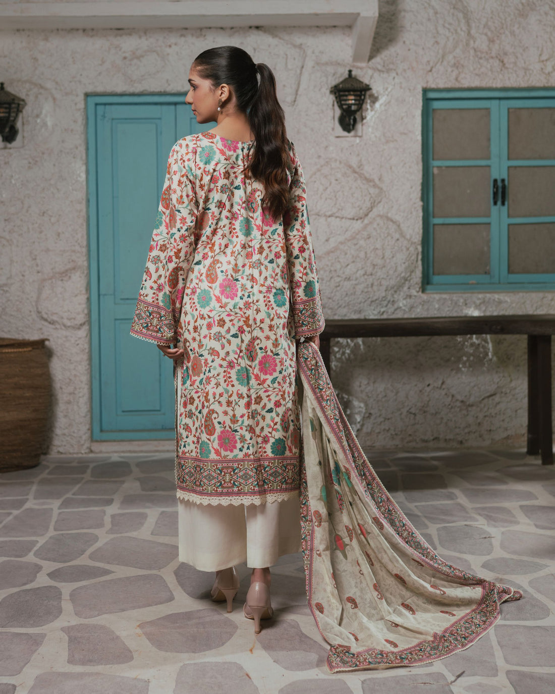 Easy Breezy Cream - Lawn 3 Piece