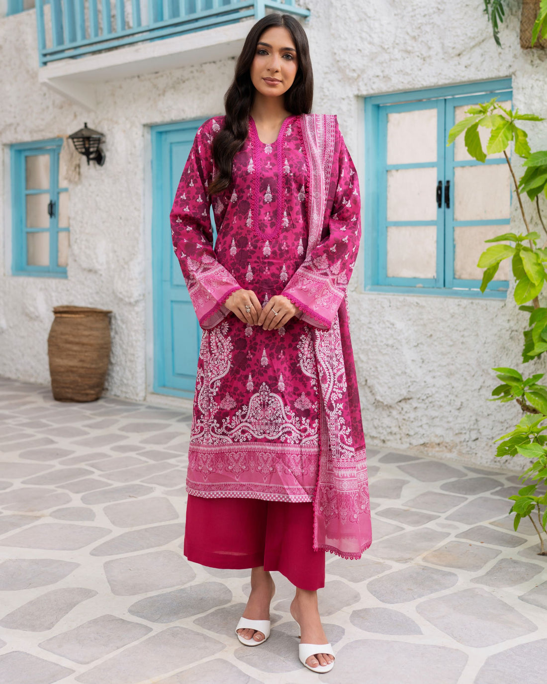 Easy Breezy Fuchsia Pink - Lawn 3 Piece