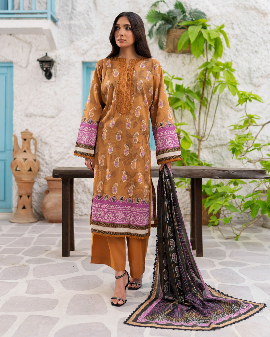 Easy Breezy Mustard - Lawn 3 Piece