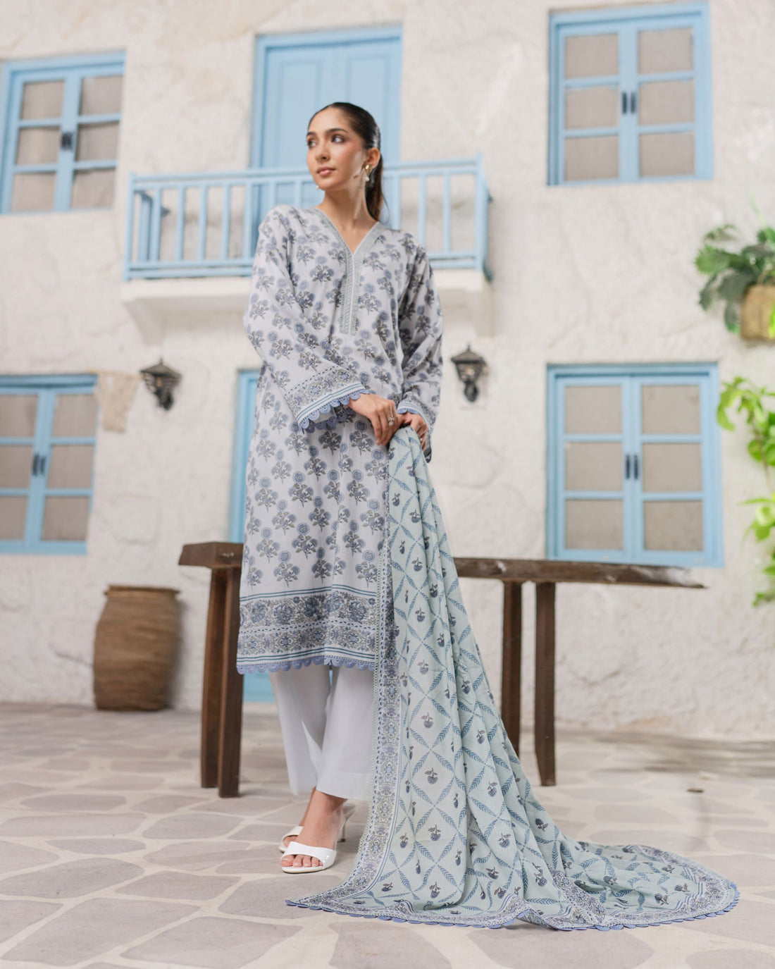 Easy Breezy Soft Blue - Lawn 3 Piece
