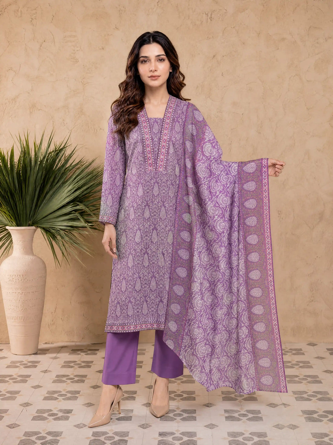 Every Day Lilac Bloom Printed Lawn Collection – 3 Piece